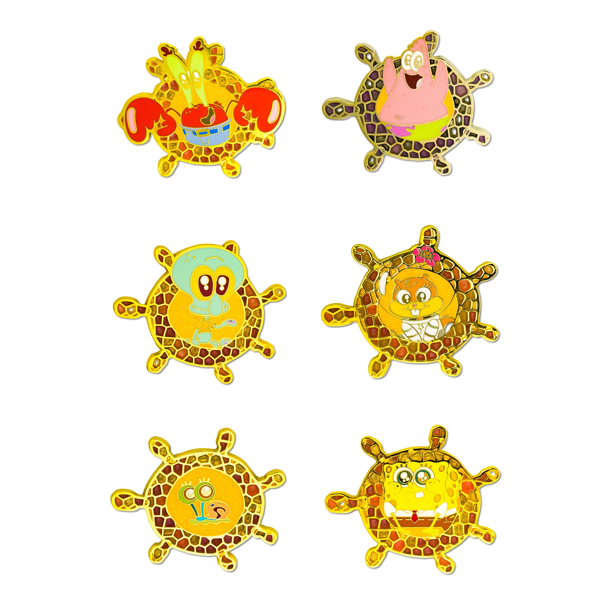 SpongeBob SquarePants Ship Wheel Mystery Enamel Pin Blind Box Series, SpongeBob, Gary, Patrick, Squidward, Sandy or Mr. Krabs
