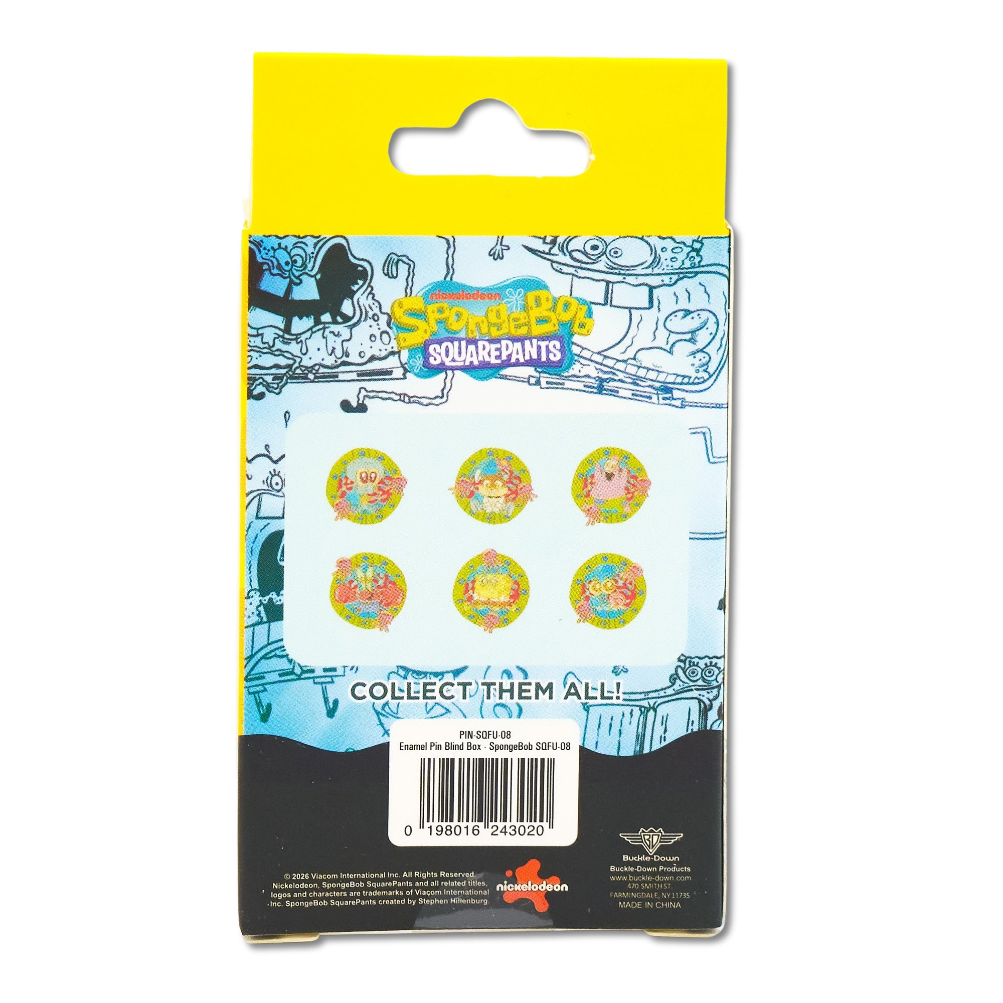 SpongeBob SquarePants Glow in the Dark Mystery Enamel Pin Blind Box Series, SpongeBob, Patrick, Squidward, Mr. Krabs, Gary, or Sandy