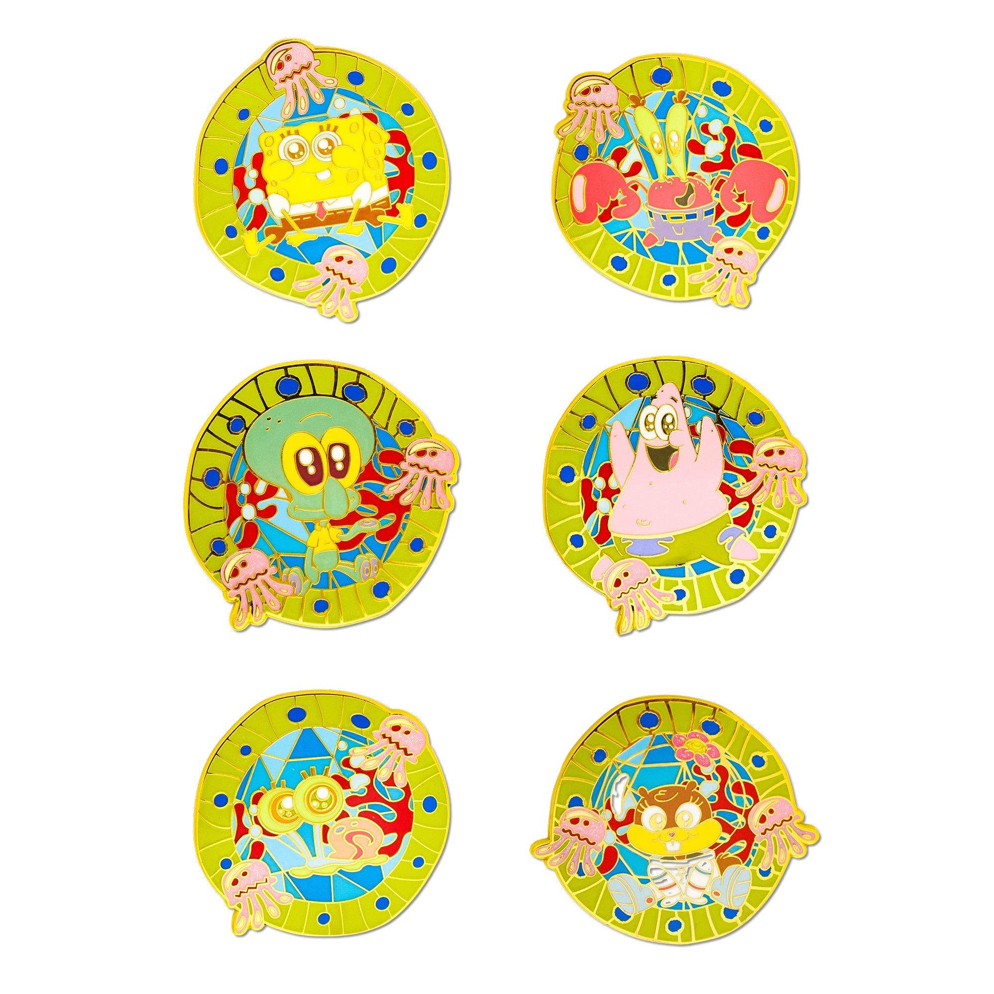 SpongeBob SquarePants Glow in the Dark Mystery Enamel Pin Blind Box Series, SpongeBob, Patrick, Squidward, Mr. Krabs, Gary, or Sandy