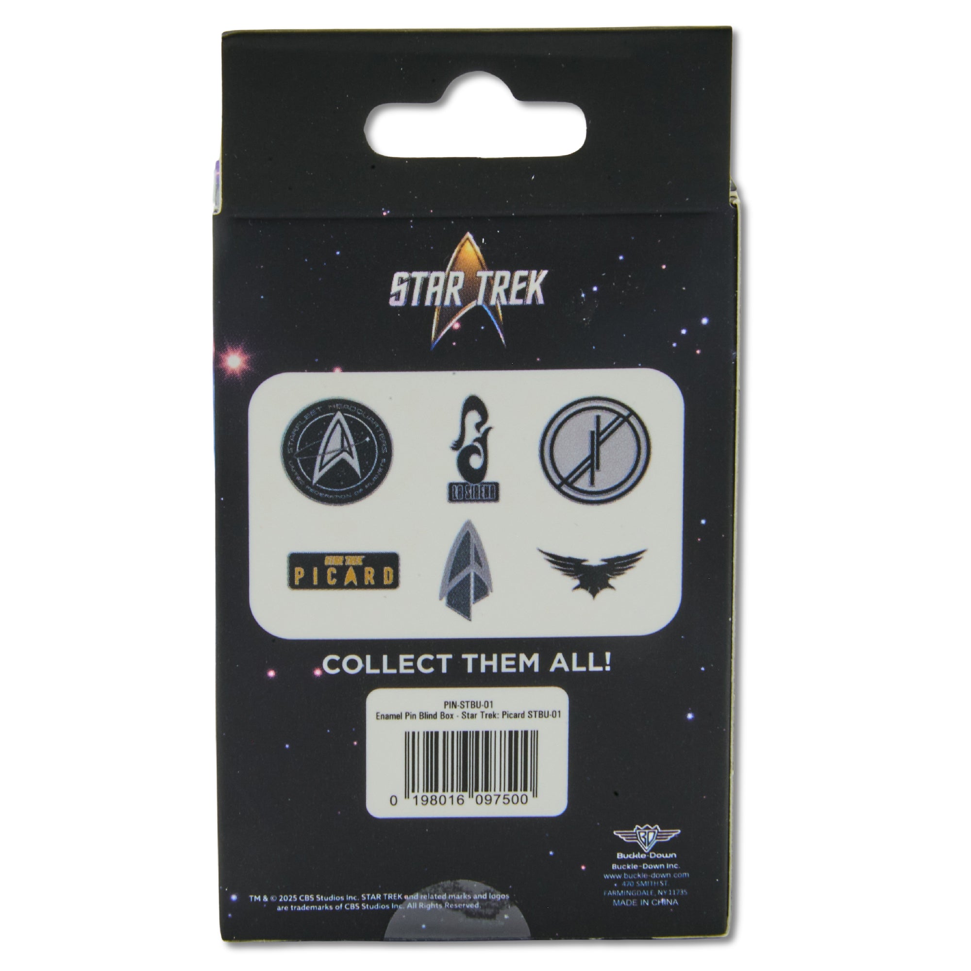 Star Trek Mystery Enamel Pin Blind Box Series, Starfleet Headquarters, Picard Title Logo, La Sirena Insignia, The Raptor's Wings Insignia, Starfleet Insignia, or The Fenris Rangers Insignia Blind Box Pins Star Trek