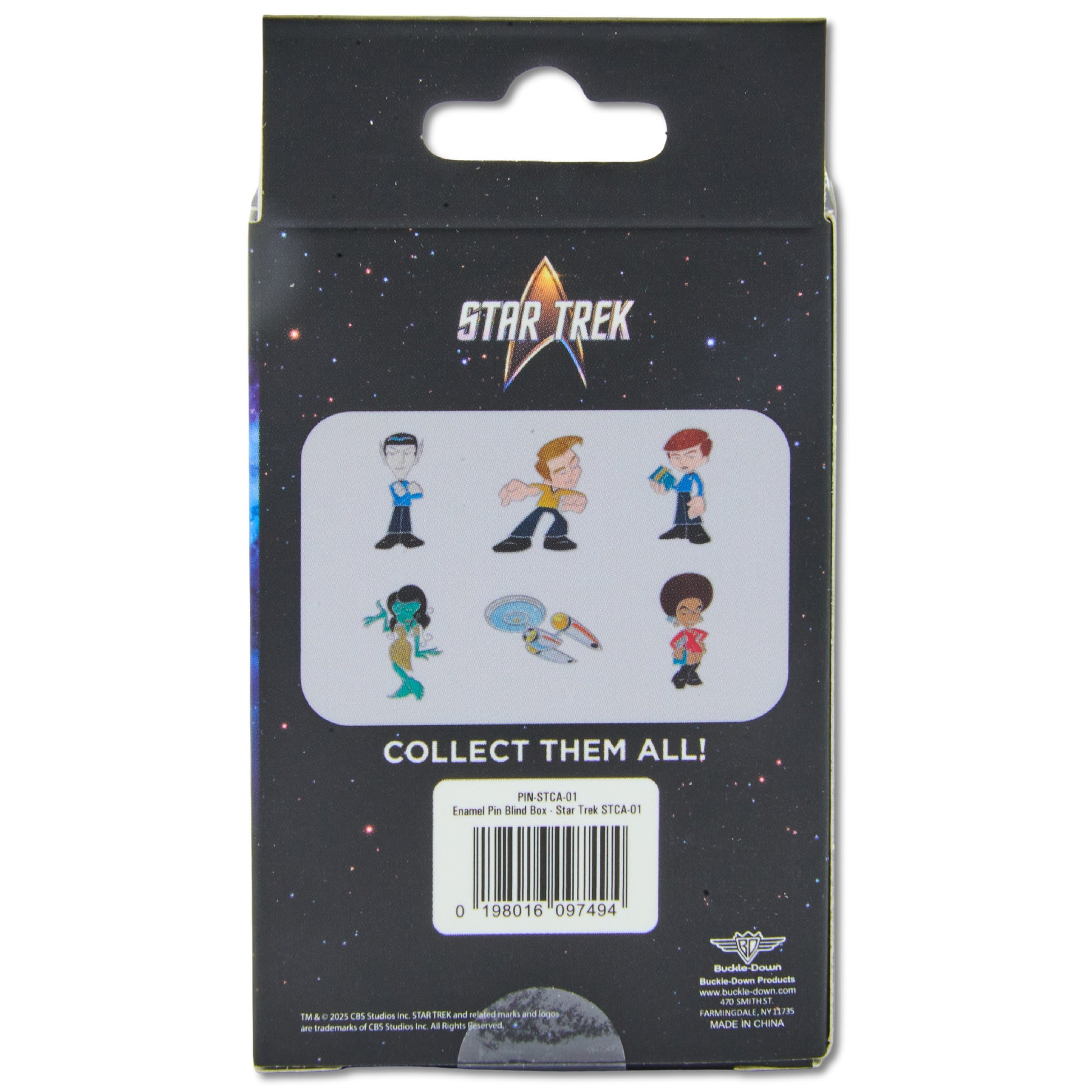 Star Trek Chibi Mystery Enamel Pin Blind Box Series, Starship Enterprise, Captain Kirk, Dr McCoy, Spock, Orion Slave Girl, or Uhura Blind Box Pins Star Trek