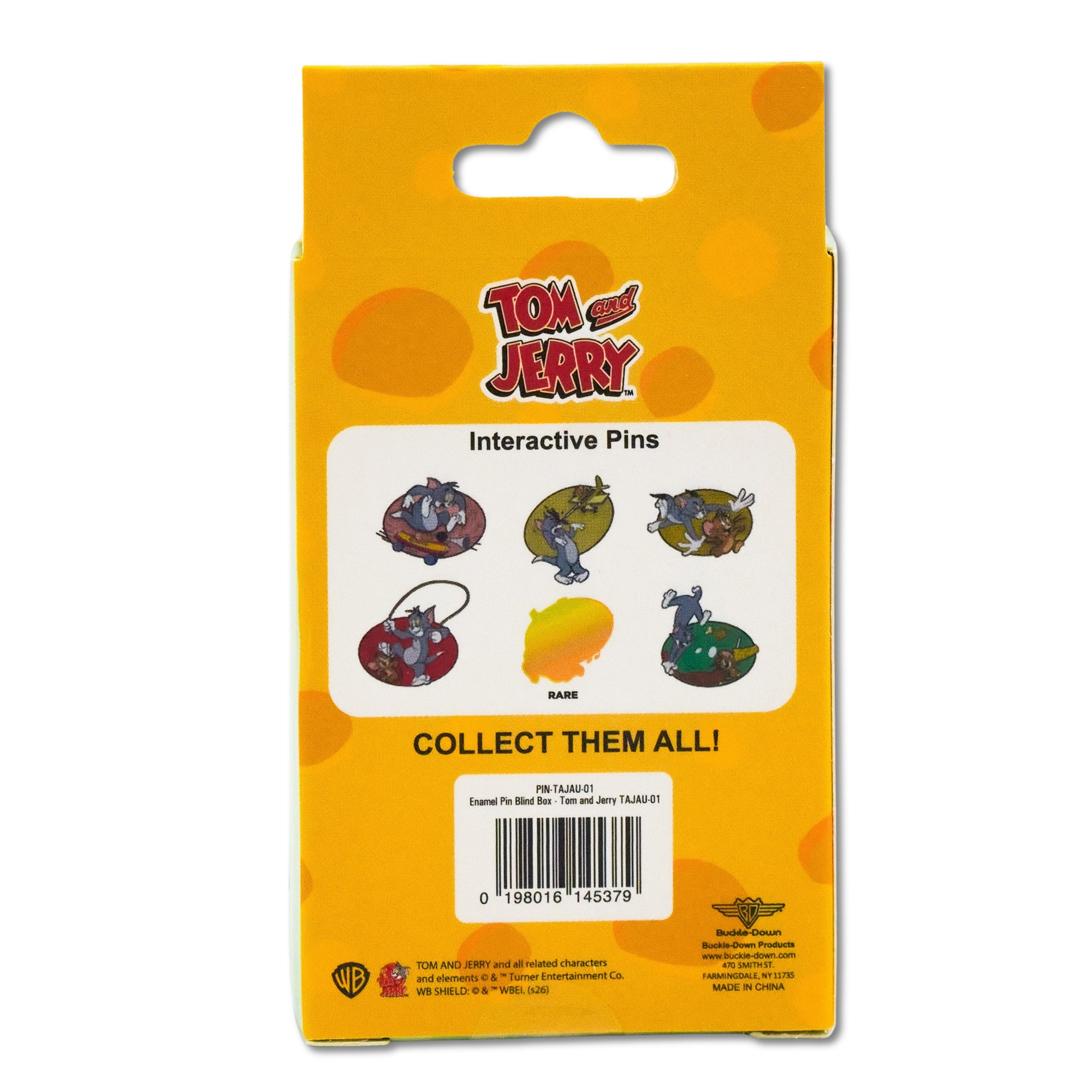 Tom and Jerry Interactive Mystery Enamel Pin Blind Box Series, Music, Jump Rope, Airplane, Cheese, Skateboard, or Chasing