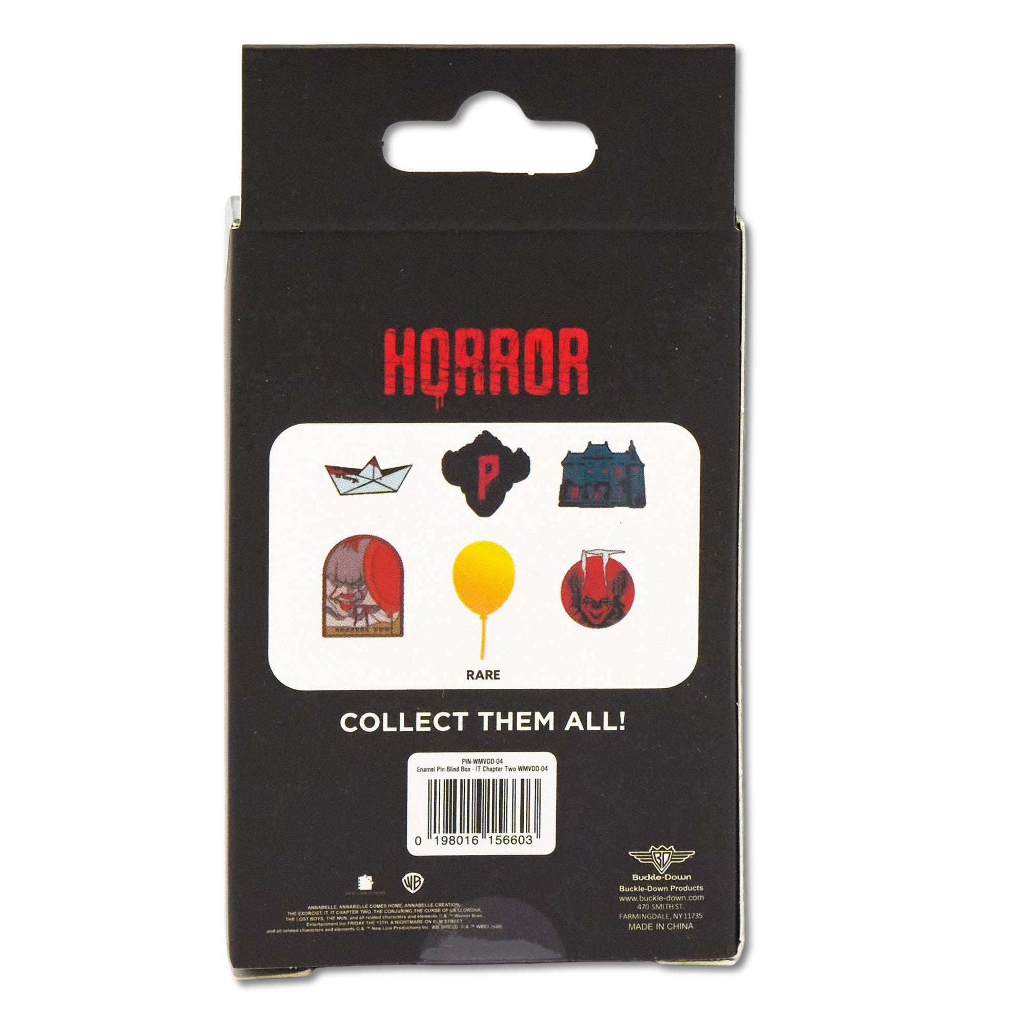 IT Chapter Two Mystery Enamel Pin Blind Box Series, Pennywise Face, Bloody P Silhouette, Pennywise with Balloon, Neibolt Street House, SS Georgie Paper Boat, or Derry Balloon