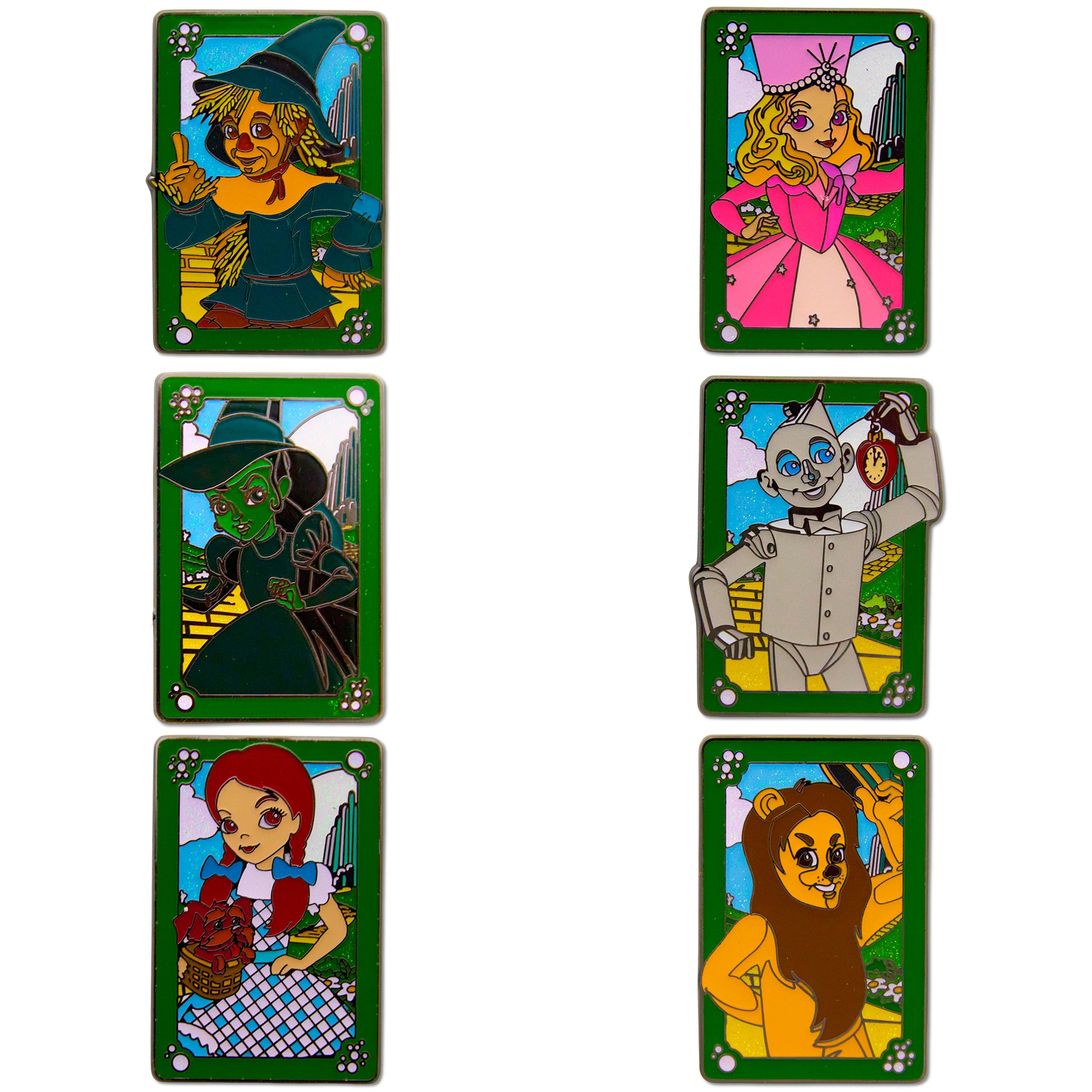 The Wizard of Oz Emerald City Mystery Enamel Pin Blind Box Series, Dorothy, Glinda, Wicked Witch, Tinman, Scarecrow, or Cowardly Lion Blind Box Pins The Wizard of Oz