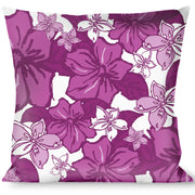 Buckle-Down Throw Pillow - Hibiscus Collage White/Pinks Throw Pillows Buckle-Down