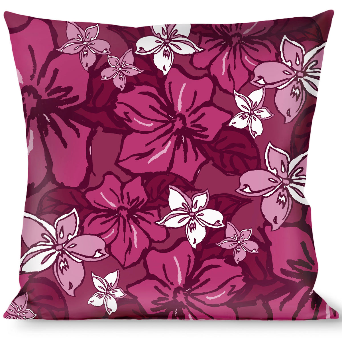 Buckle-Down Throw Pillow - Hibiscus Collage Pink Shades Throw Pillows Buckle-Down