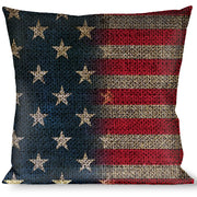 Pillow - THROW - Vintage US Flag Stretch Throw Pillows Buckle-Down