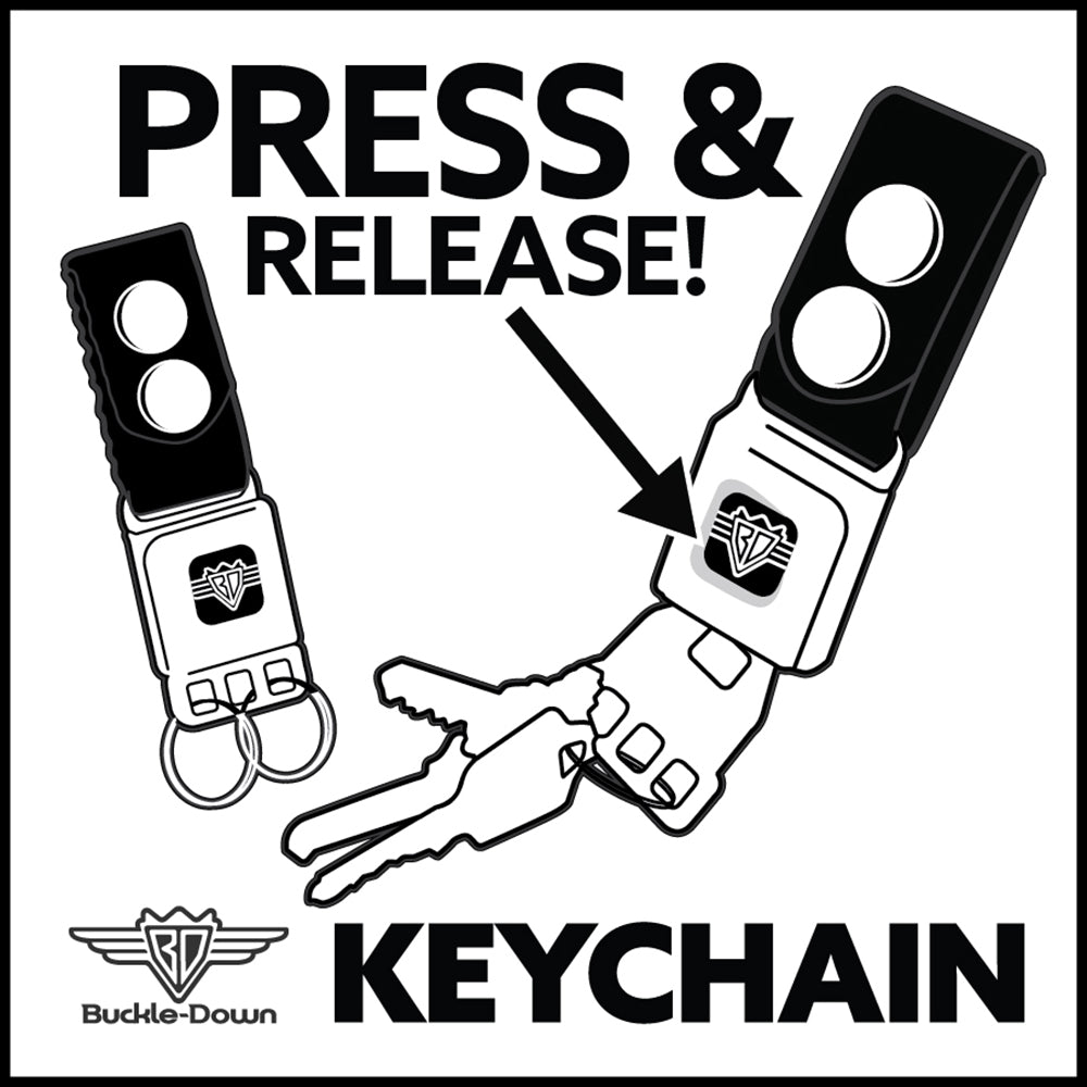 Paw Print Keychain - Black/Silver - Black Webbing Keychains Buckle-Down