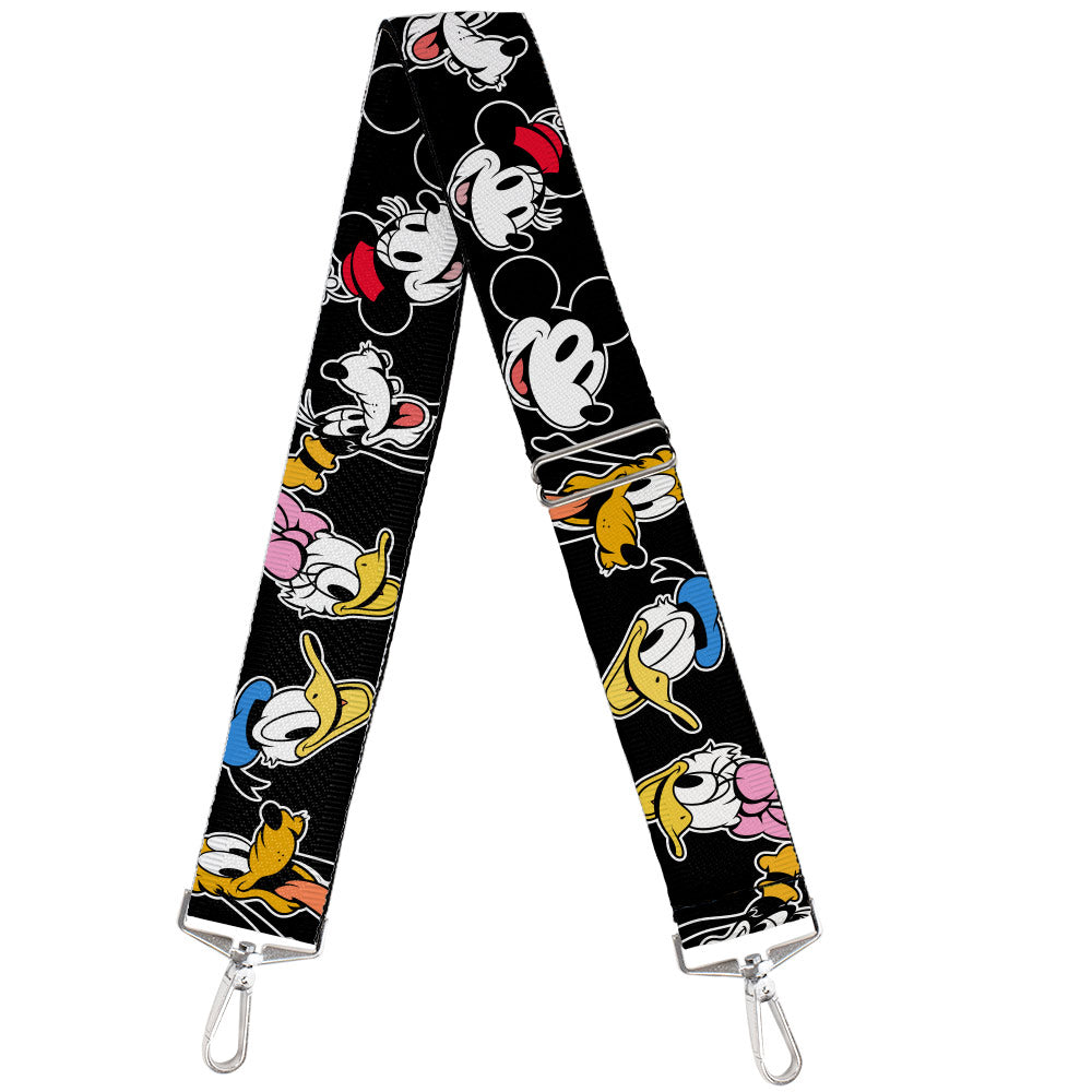 Purse Strap - Disney The Sensational Six Smiling Faces Black Purse Straps Disney