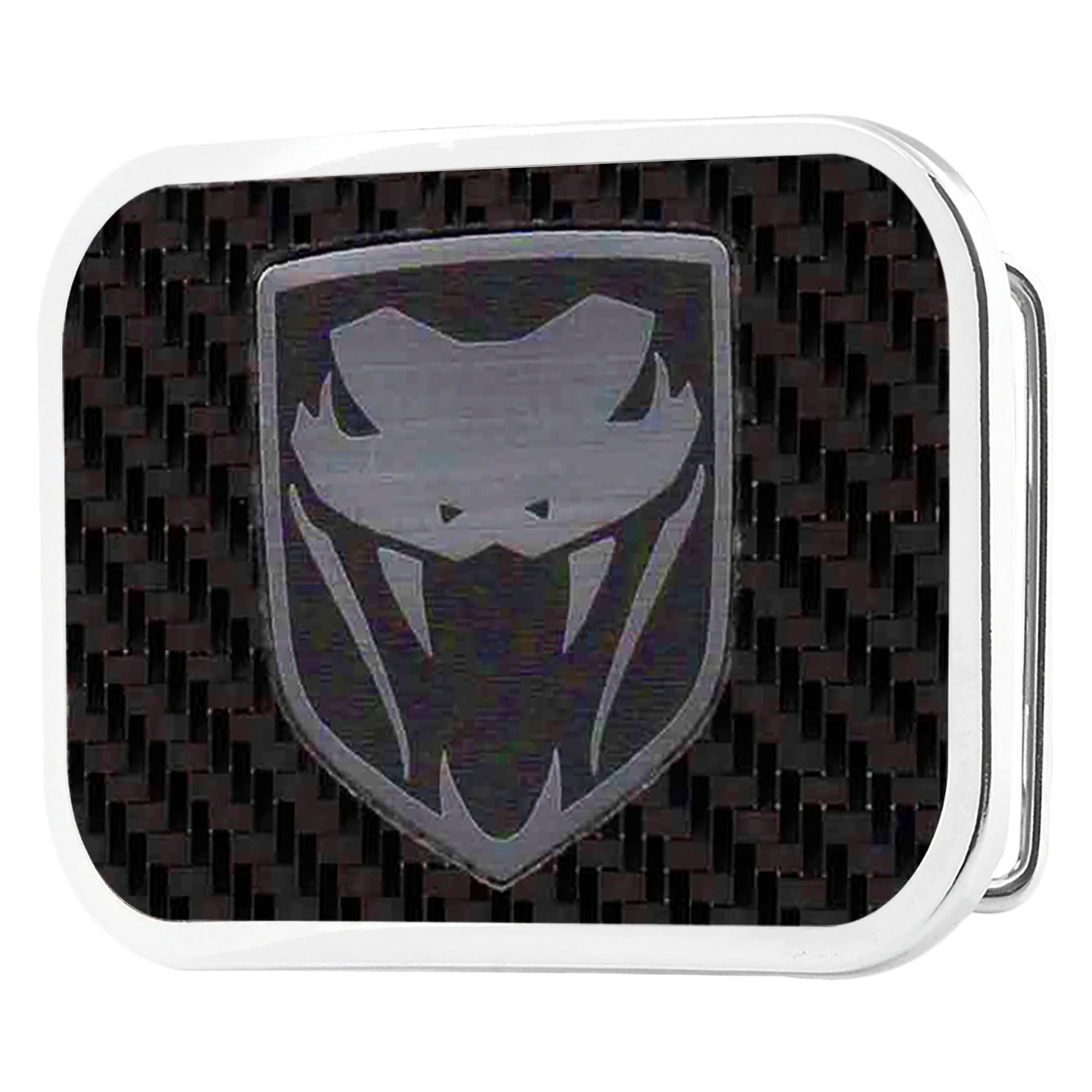 Dodge Viper Framed Marquetry Carbon Fiber/Brushed Metal - Chrome Rock Star Buckle Belt Buckles Dodge