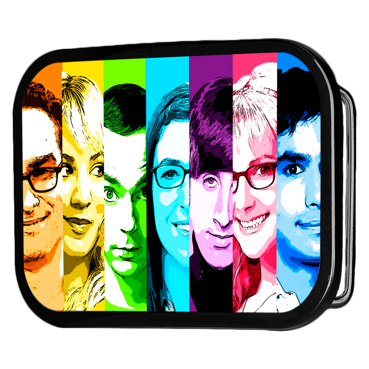 The Big Bang Theory Characters Panels FCG Multi Color - Black Rock Star Buckle Belt Buckles The Big Bang Theory