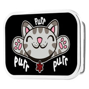 Soft Kitty Face PURR, PURR, PURR FCG Black - Chrome Rock Star Buckle Belt Buckles The Big Bang Theory