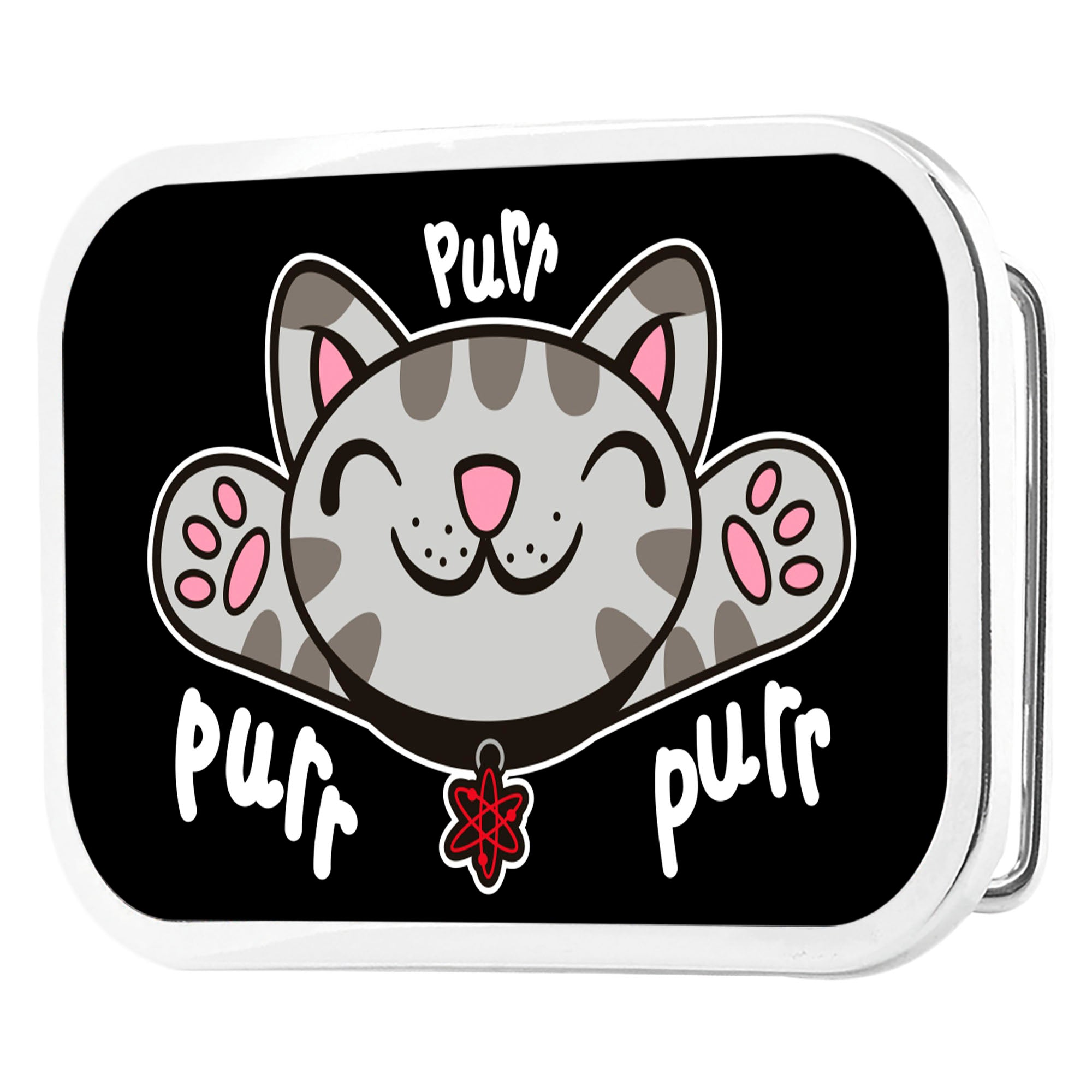 Soft Kitty Face PURR, PURR, PURR FCG Black - Chrome Rock Star Buckle Belt Buckles The Big Bang Theory