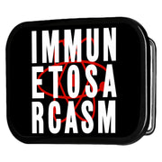 IMMUNE TO SARCASM Atom FCG Black Red White - Black Rock Star Buckle Belt Buckles The Big Bang Theory