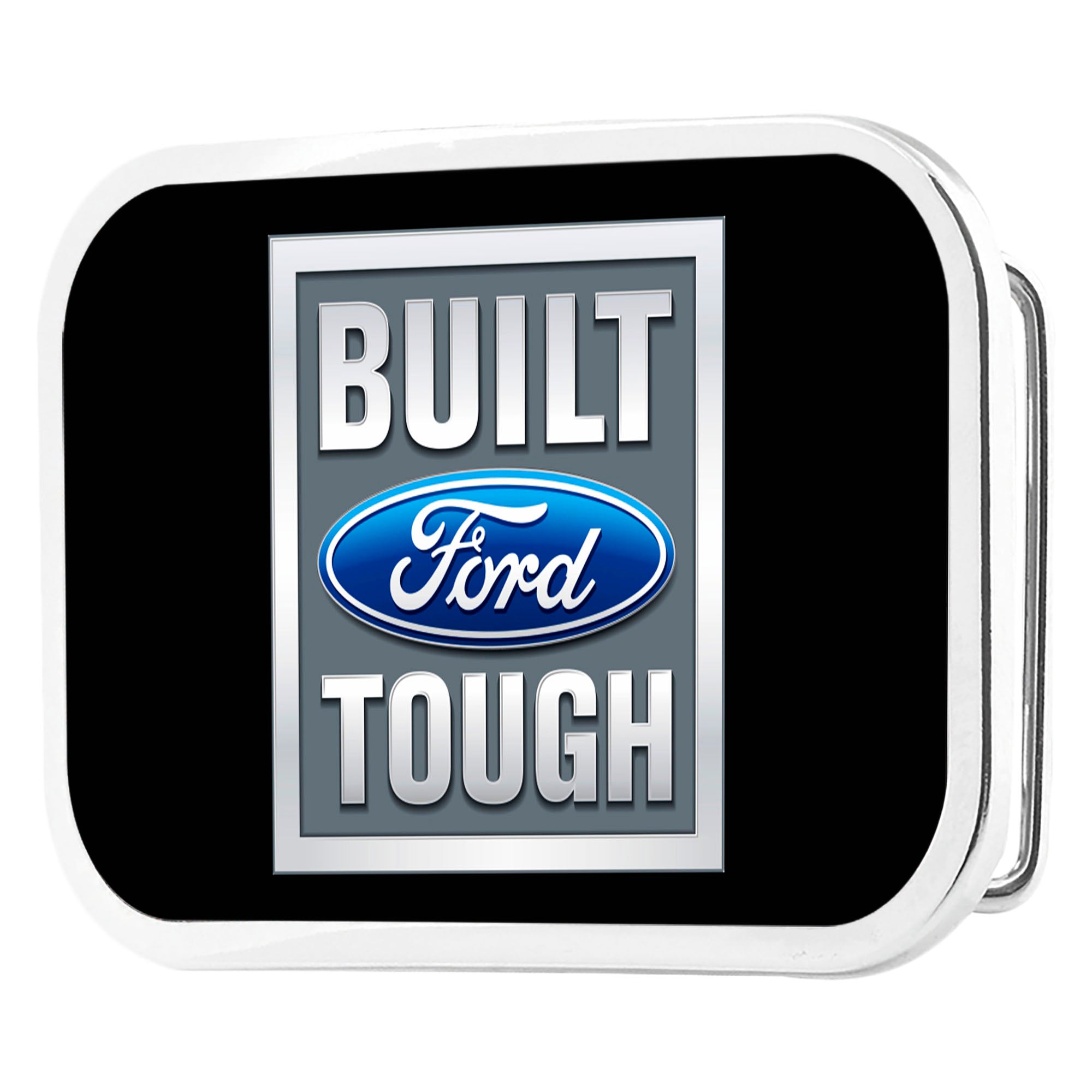 Built Ford Tough FCG Black Gray Blue - Chrome Rock Star Buckle Belt Buckles Ford