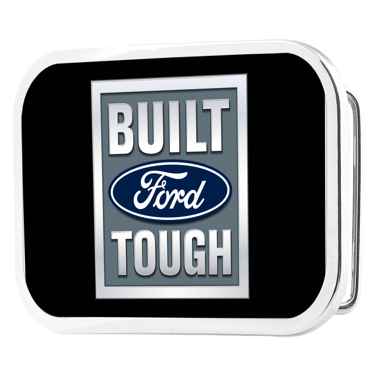 Built Ford Tough FCG Black Gray Blue - Chrome Rock Star Buckle Belt Buckles Ford