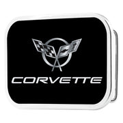 Corvette Framed FCG Black/Silver - Chrome Rock Star Buckle Belt Buckles GM General Motors