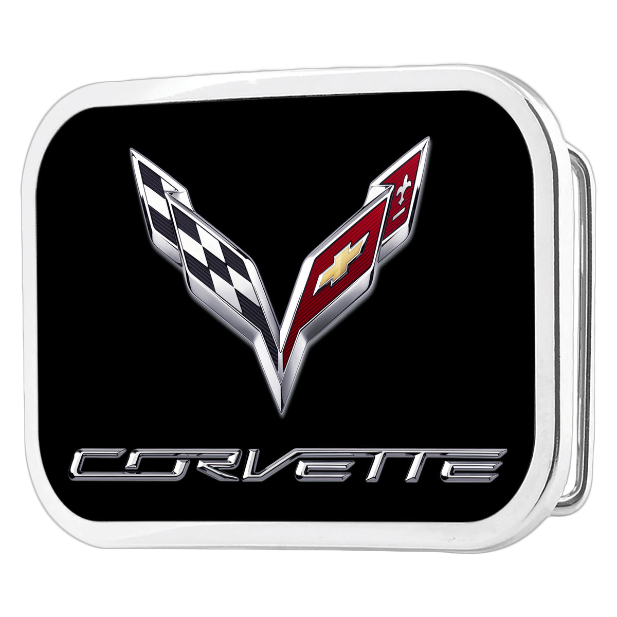 C7 Framed FCG Black - Chrome Rock Star Buckle Belt Buckles General Motors