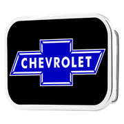 Chevy Bowtie Framed FCG Black/Blue - Chrome Rock Star Buckle Belt Buckles GM General Motors