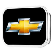 Chevy Bowtie Framed FCG Black/Gold - Chrome Rock Star Buckle Belt Buckles GM General Motors