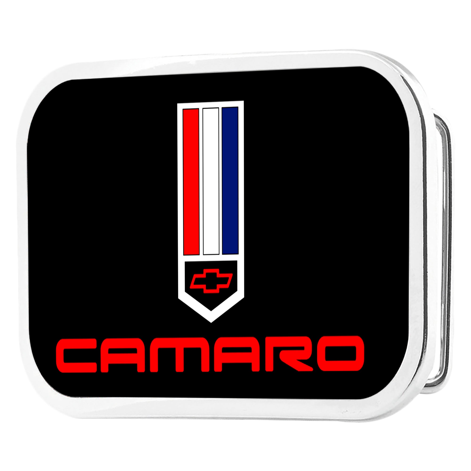 Camaro Badge Framed FCG Black/Red/White/Blue - Chrome Rock Star Buckle Belt Buckles GM General Motors