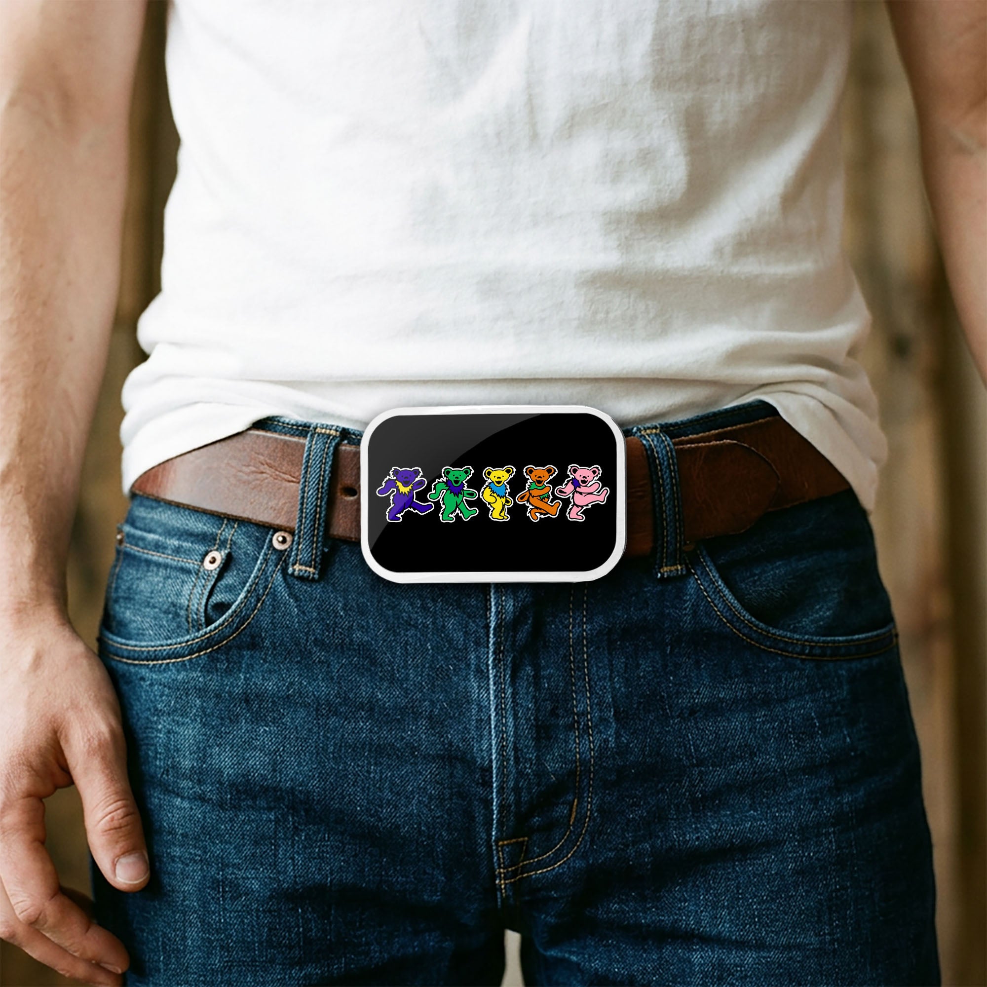 Dancing Bears FCG Black Multi Color - Chrome Rock Star Buckle