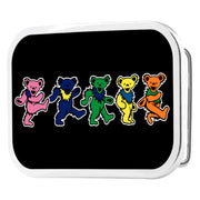 Dancing Bears FCG Black Multi Color - Chrome Rock Star Buckle Belt Buckles Grateful Dead