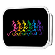 Dancing Skeletons FCG Black/Multi Color - Chrome Rock Star Buckle Belt Buckles Grateful Dead