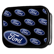 Ford Oval Repeat Framed FCG Black - Black Rock Star Buckle Belt Buckles Ford