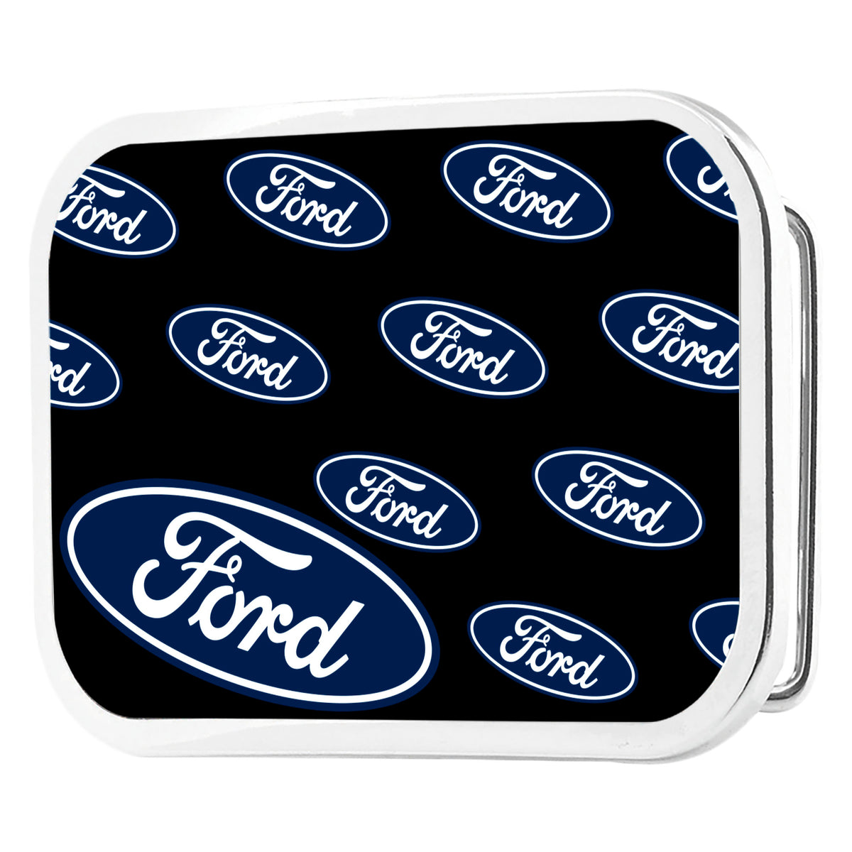 Ford Oval Repeat Framed FCG Black - Black Rock Star Buckle Belt Buckles Ford