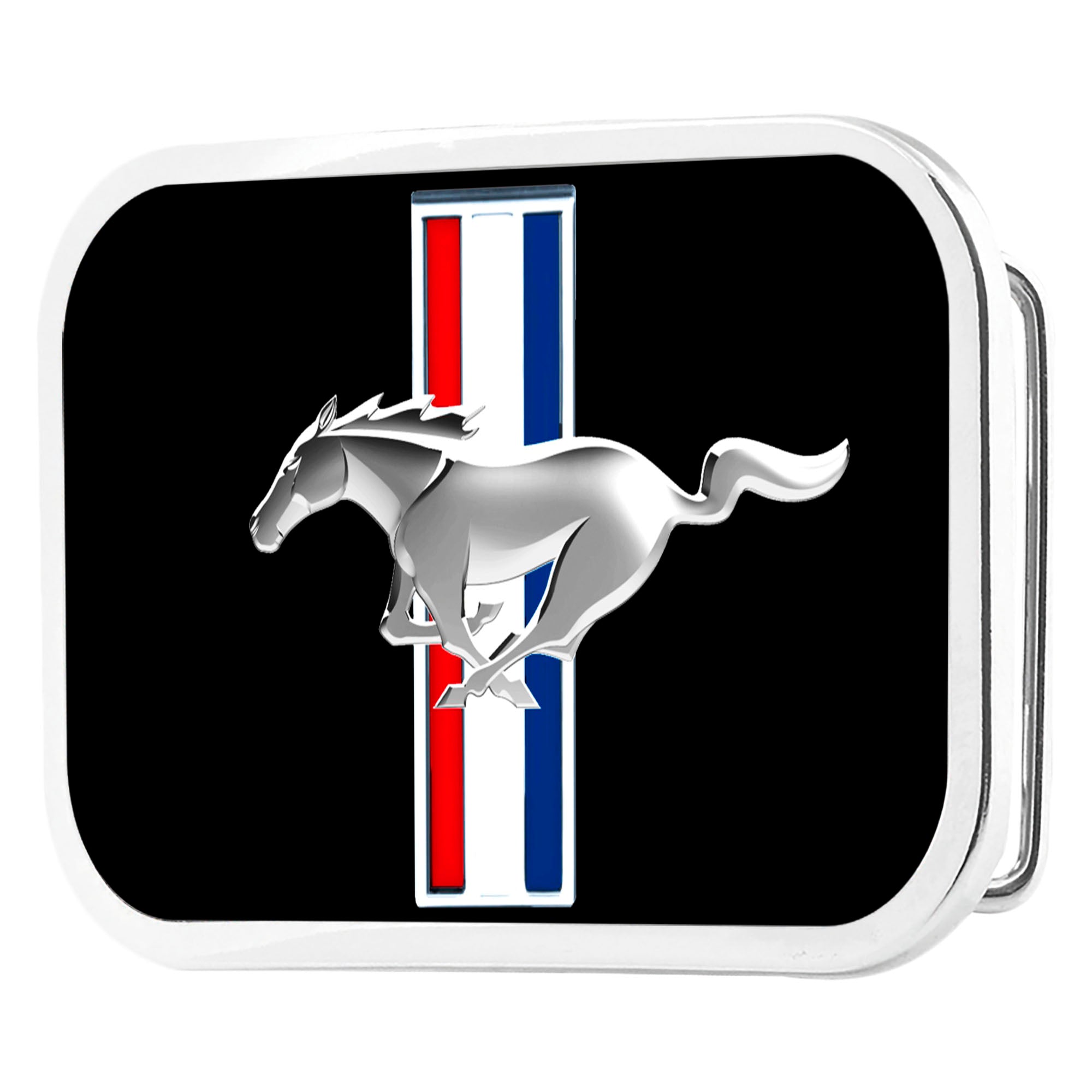 Ford Mustang Framed FCG Black - Chrome Rock Star Buckle Belt Buckles Ford