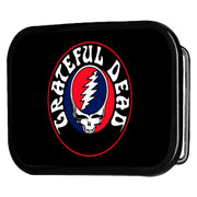 Grateful Dead Text w/Steal Your Face FCG - Black Rock Star Buckle Belt Buckles Grateful Dead