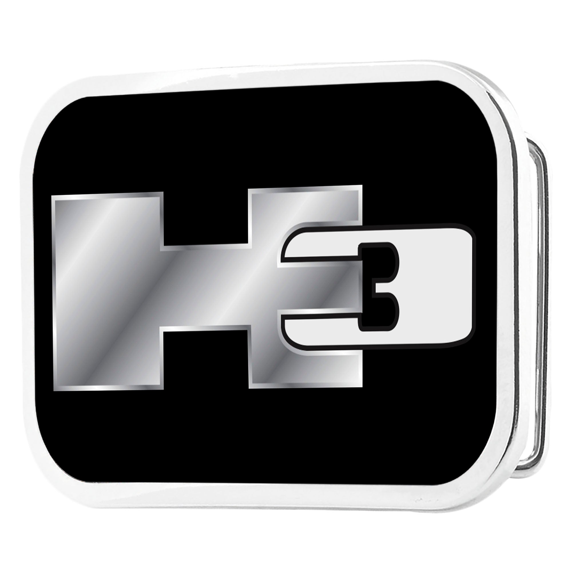 H3 Framed FCG Black/Silver - Chrome Rock Star Buckle Belt Buckles GM General Motors
