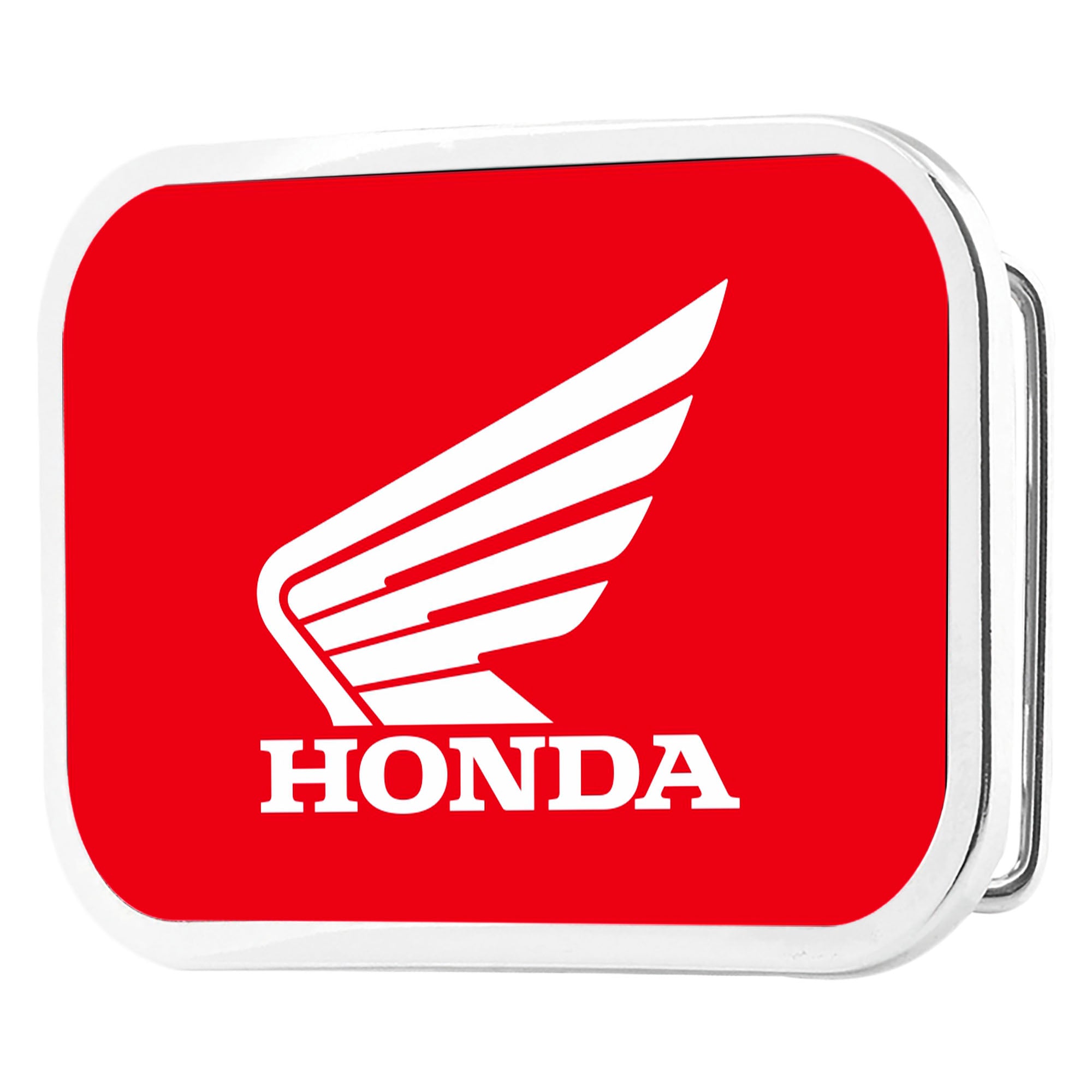 HONDA Motorcycle Framed FCG Red/White - Chrome Rock Star Buckle Belt Buckles Honda Motorsports