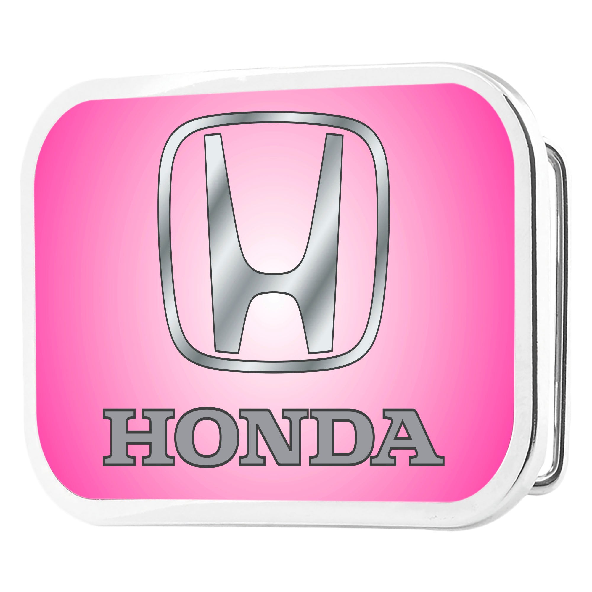 Honda Logo Framed FCG Pink Silver-Fade - Chrome Rock Star Buckle Belt Buckles Honda