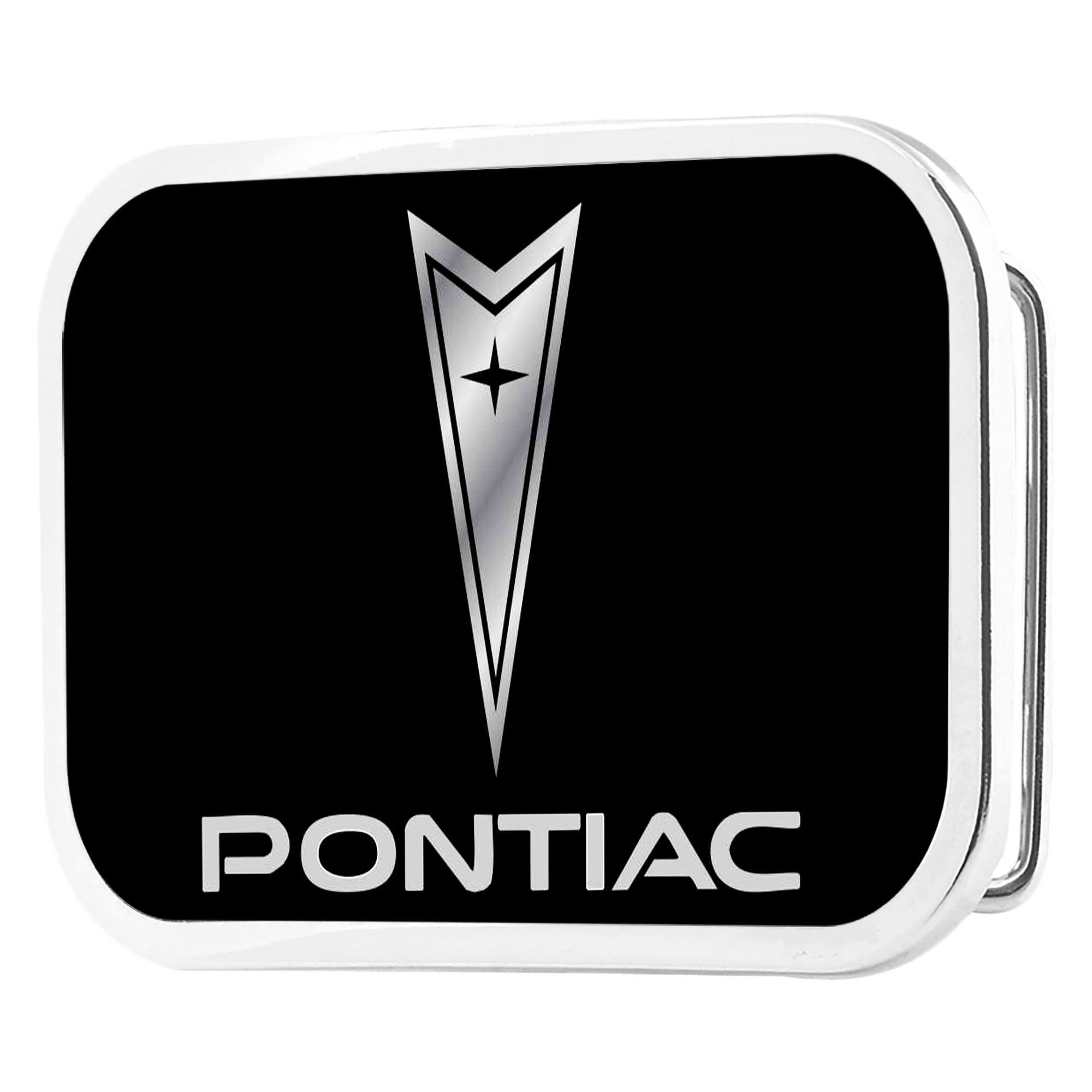 Pontiac Framed FCG Black/Silver - Chrome Rock Star Buckle Belt Buckles GM General Motors