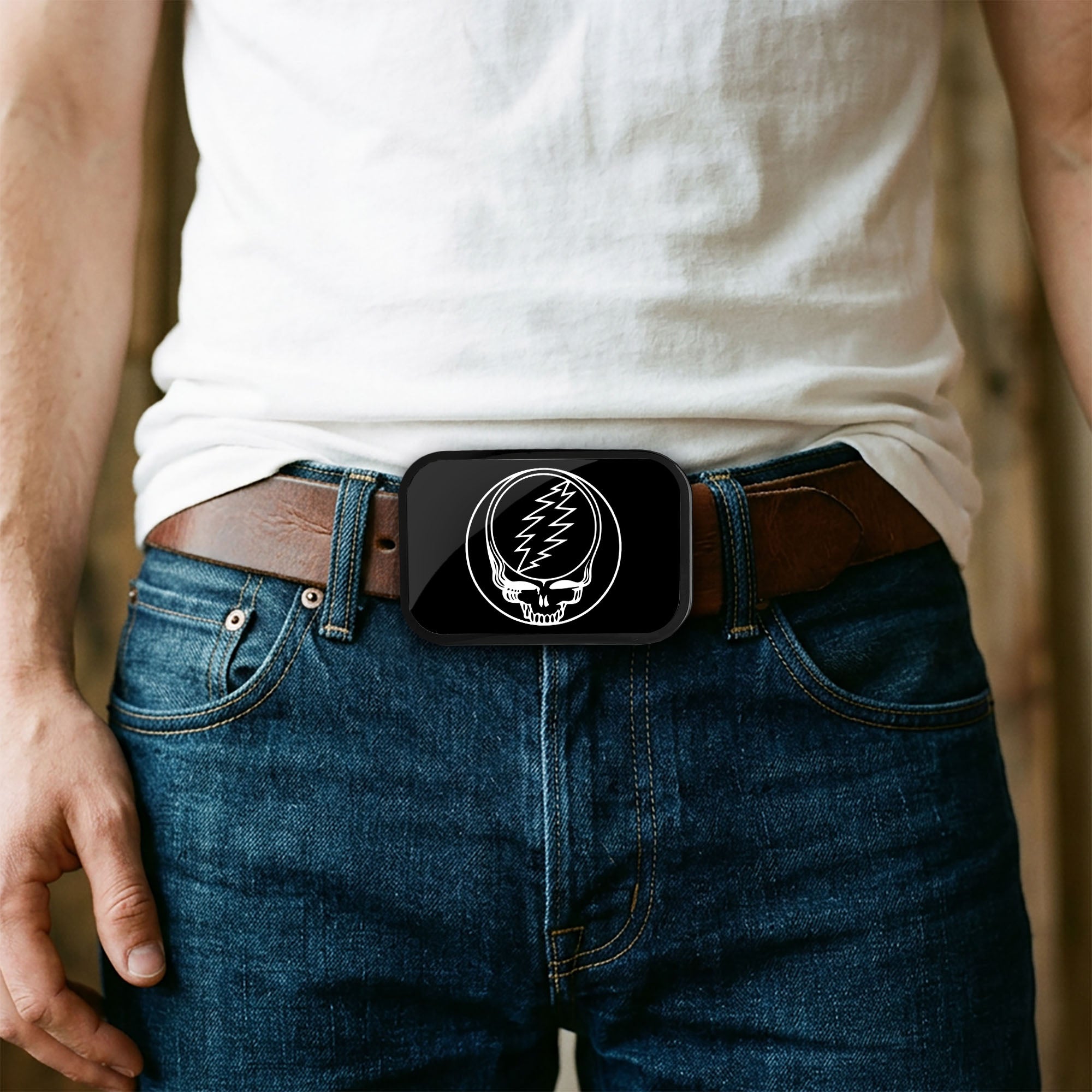 Steal Your Face FCG Black/White - Black Rock Star Buckle