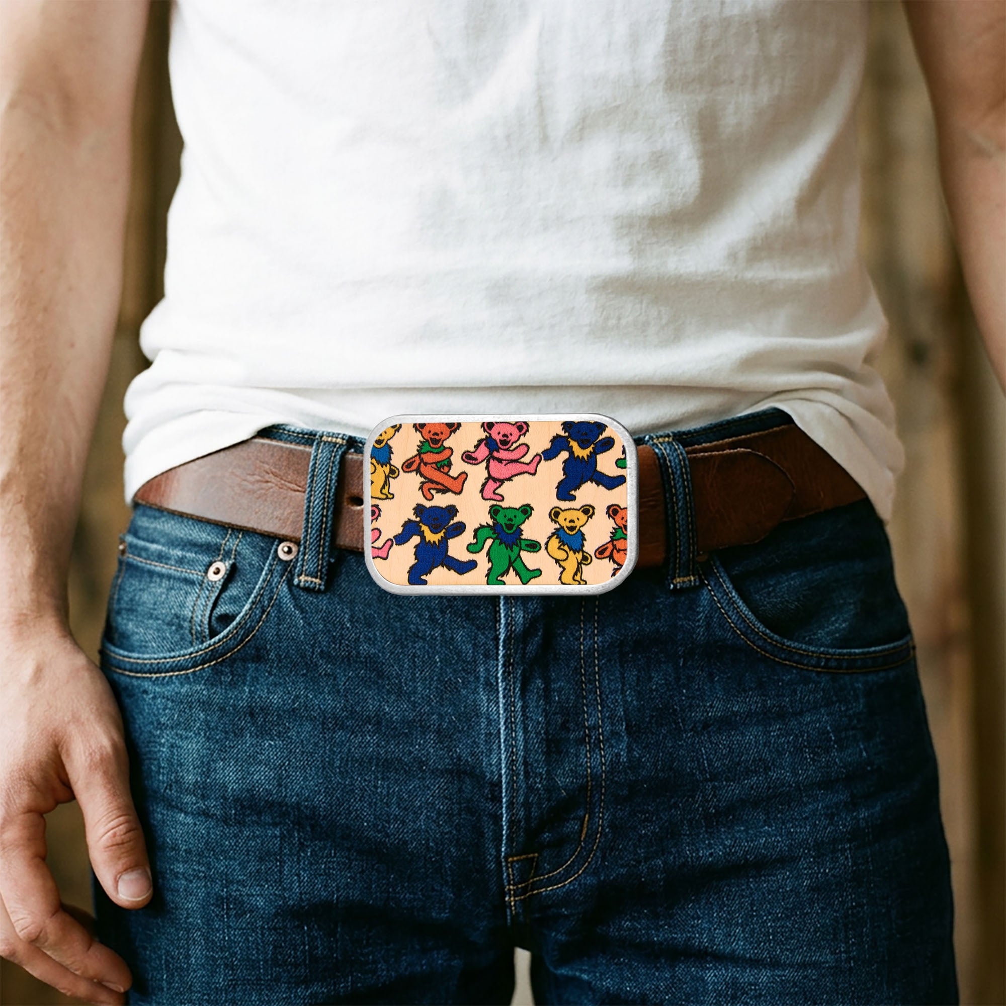 Dancing Bears Random FCWood Natural/Multi Color - Matte Rock Star Buckle