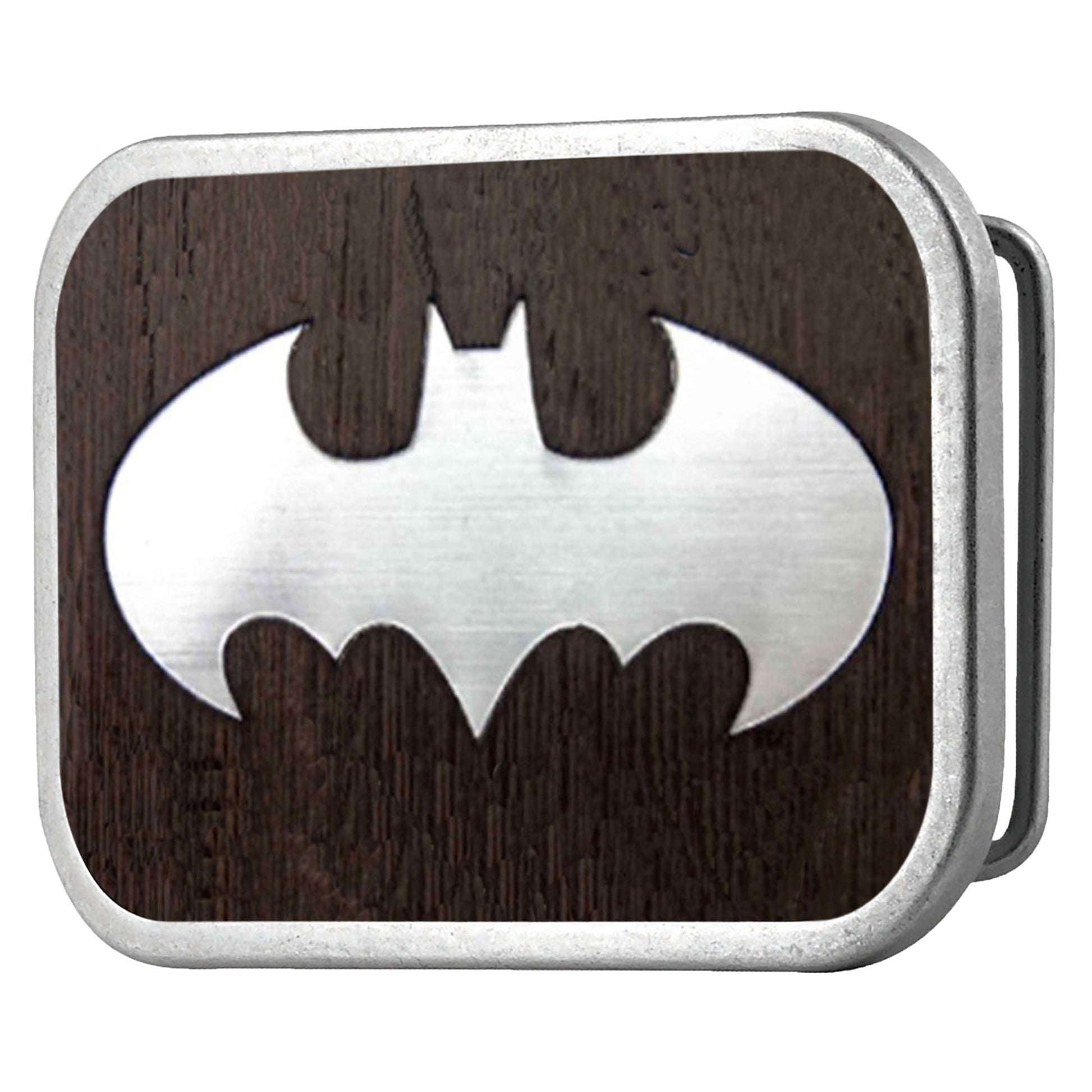 Batman Framed Marquetry Black Walnut/Metal - Matte Rock Star Buckle Belt Buckles DC Comics