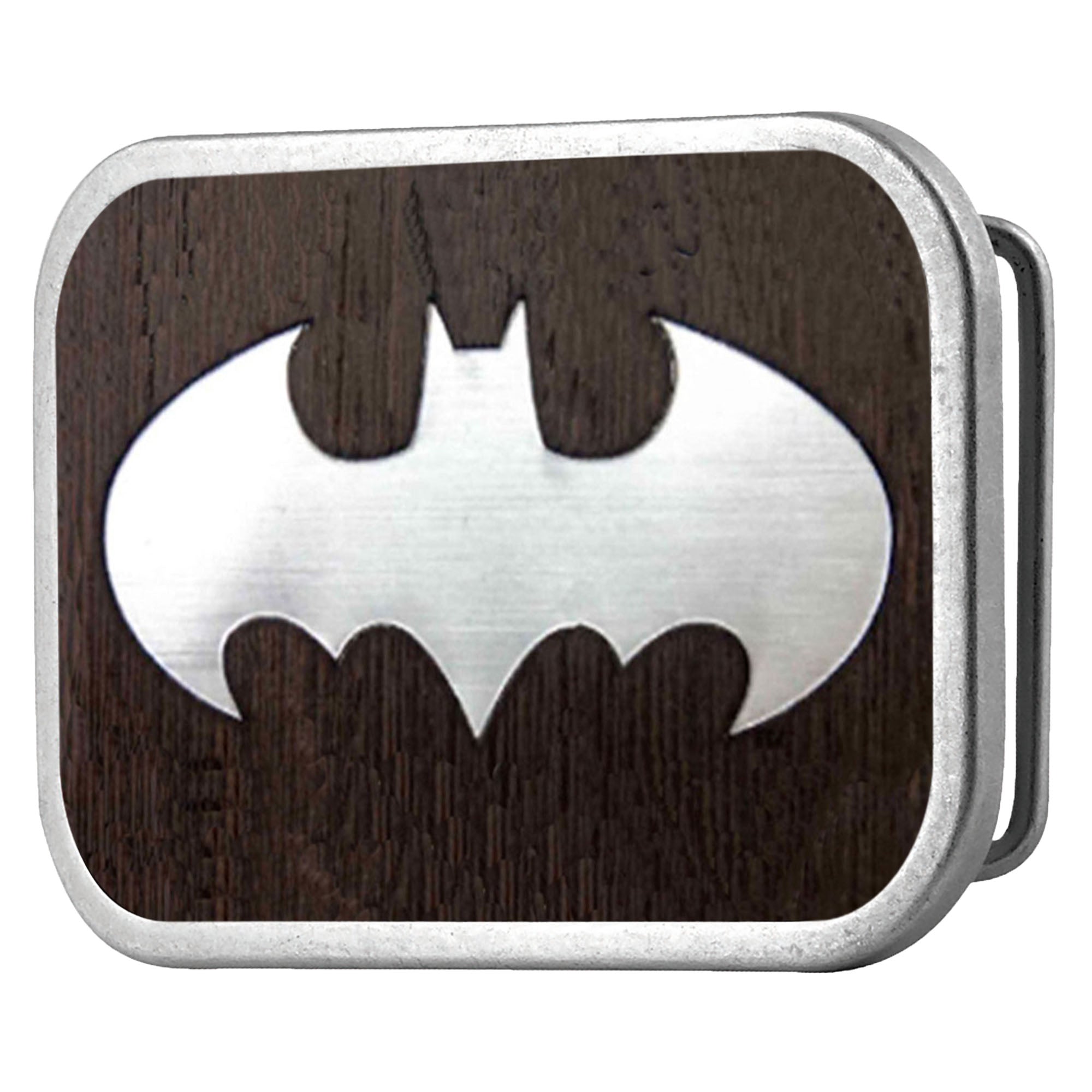 Batman Framed Marquetry Black Walnut/Metal - Matte Rock Star Buckle Belt Buckles DC Comics