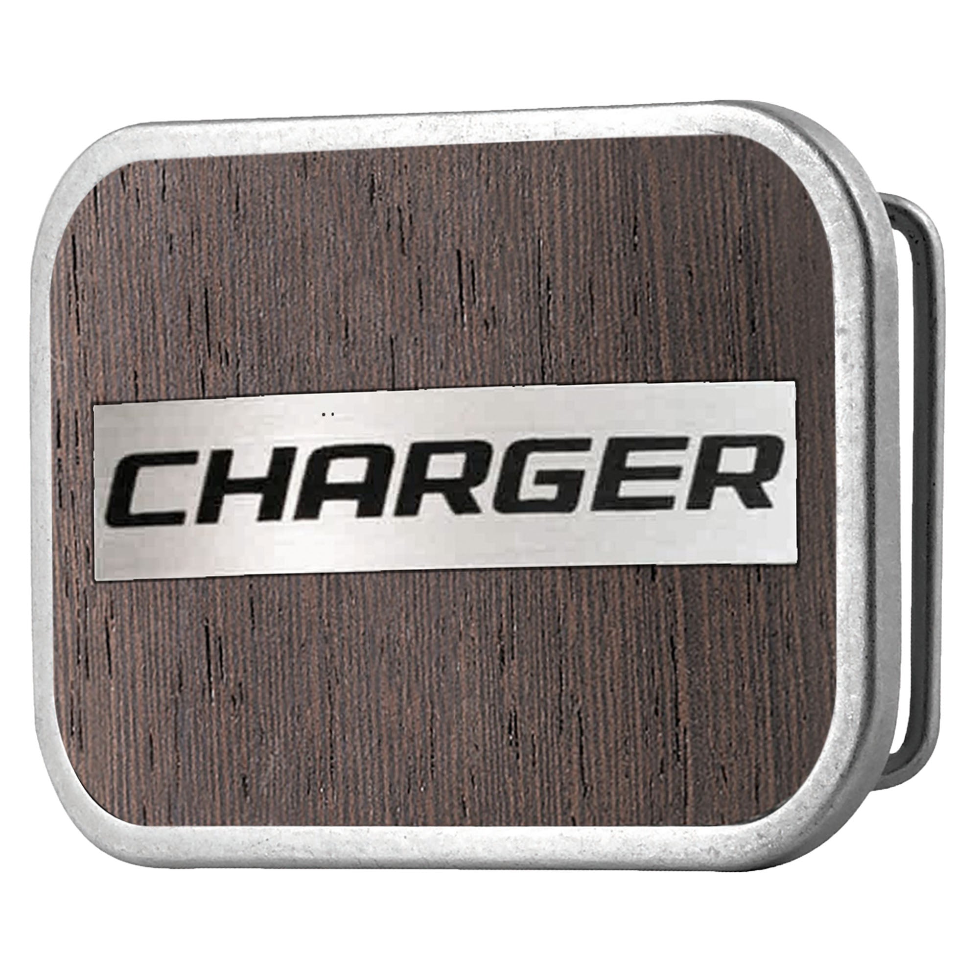 CHARGER Framed Marquetry Black Walnut/Metal - Matte Rock Star Buckle Belt Buckles Dodge