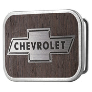 Chevy Bowtie Framed Marquetry Black Walnut/Metal - Matte Rock Star Buckle Belt Buckles GM General Motors