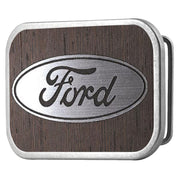 Ford Oval Framed Marquetry Black Walnut/Metal - Matte Rock Star Buckle Belt Buckles Ford