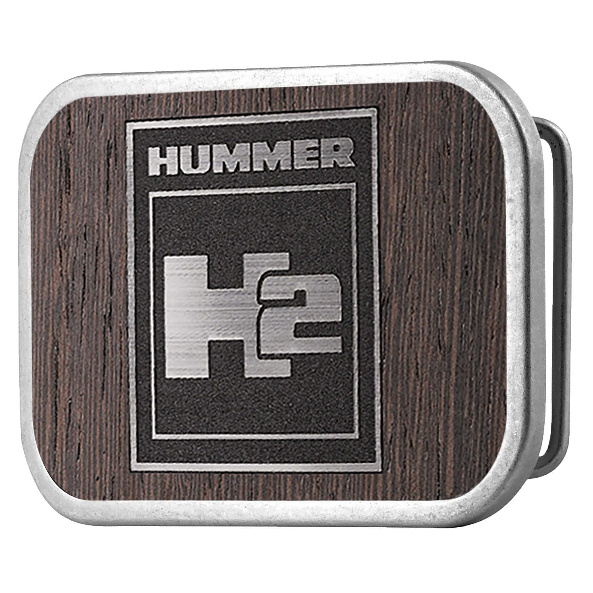 H2 Framed Marquetry Black Walnut/Metal - Matte Rock Star Buckle Belt Buckles GM General Motors