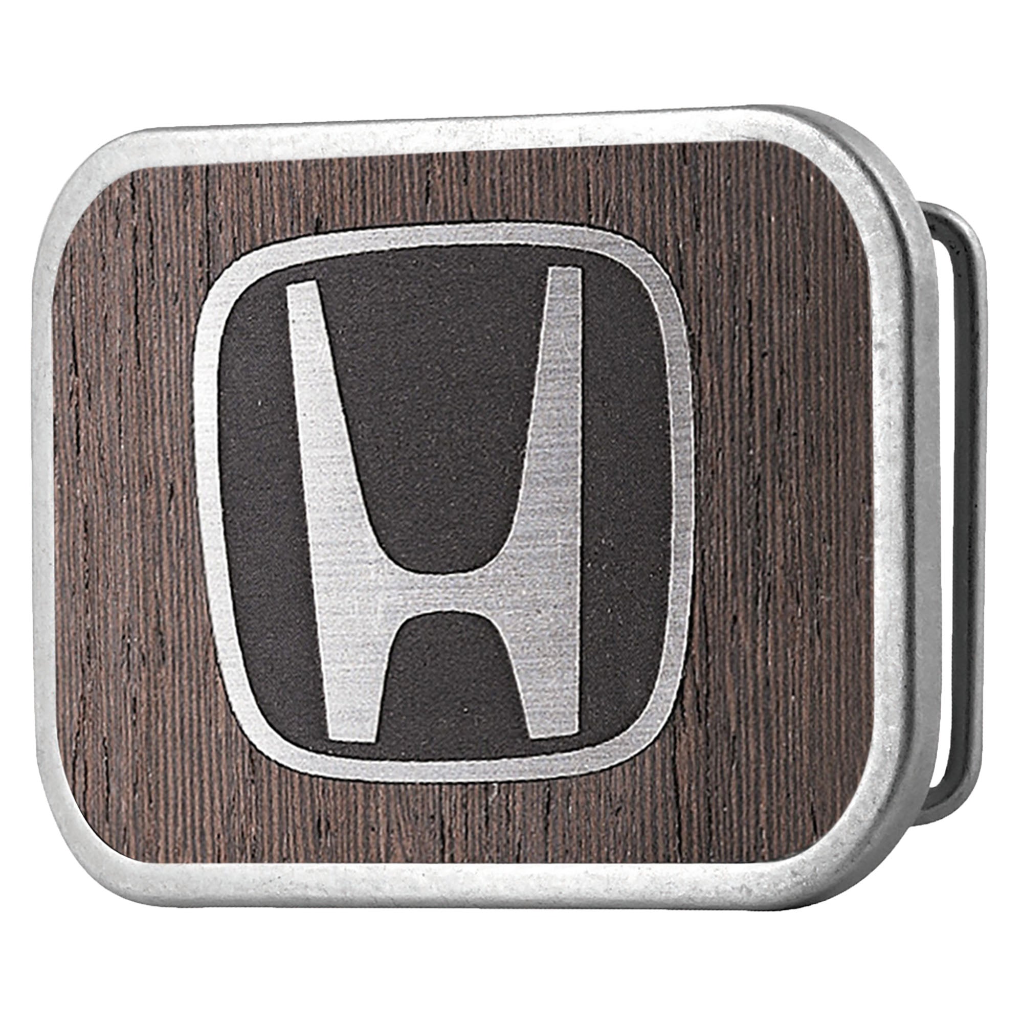 Honda Framed Marquetry Black Walnut/Metal - Matte Rock Star Buckle Belt Buckles Honda