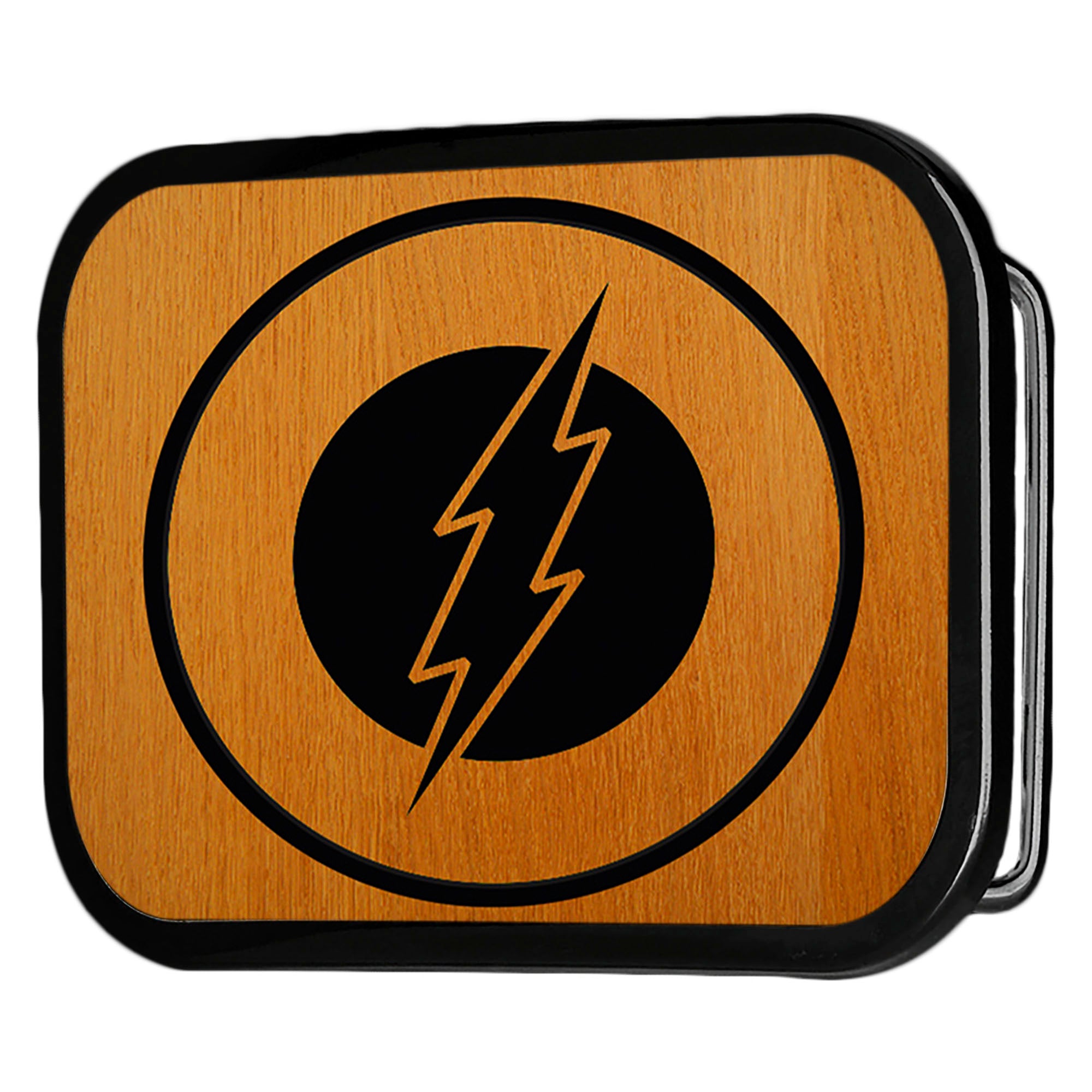 Flash Logo Reverse GW Black - Black Rock Star Buckle Belt Buckles DC Comics