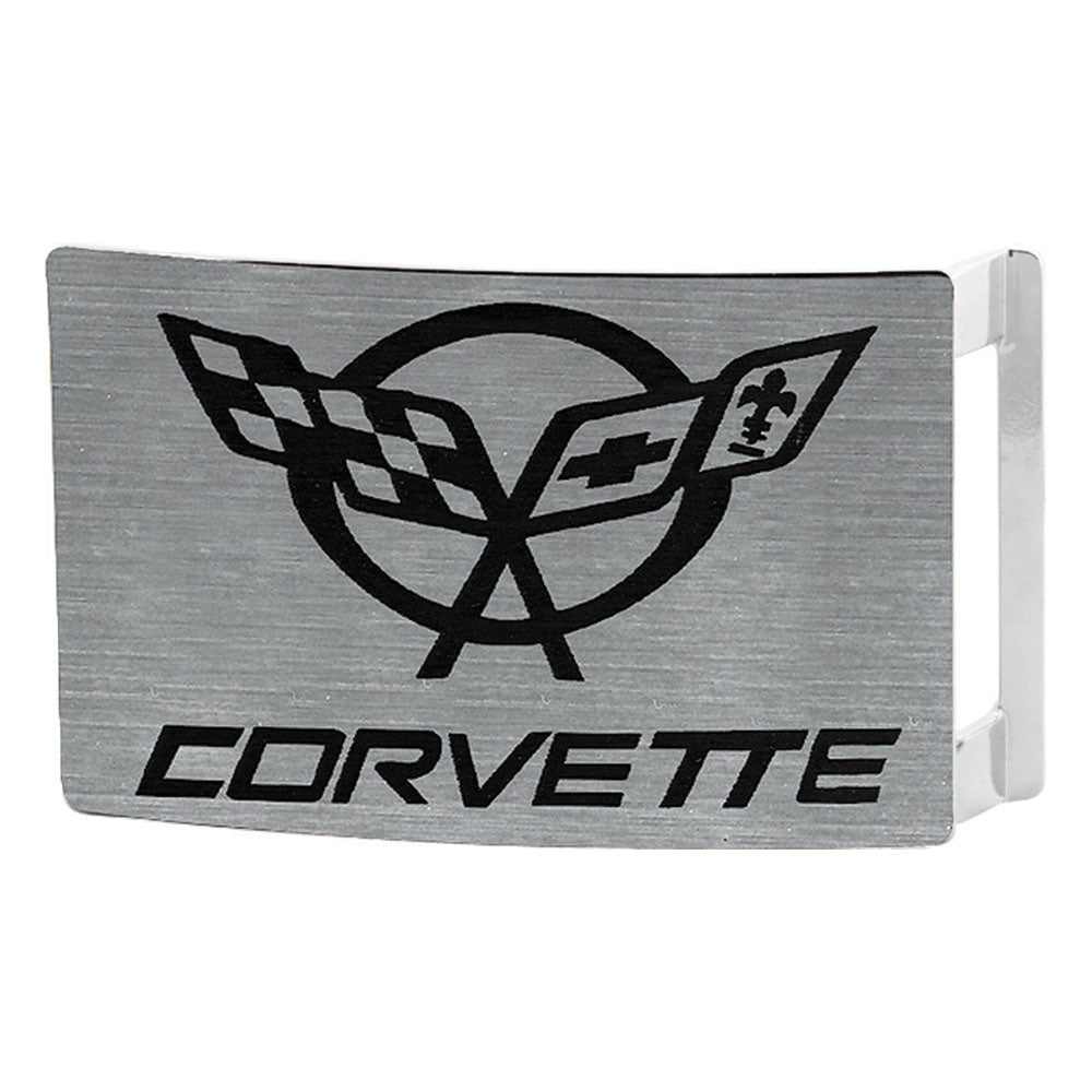 Corvette Rock Star Buckle - Brushed Silver/Black