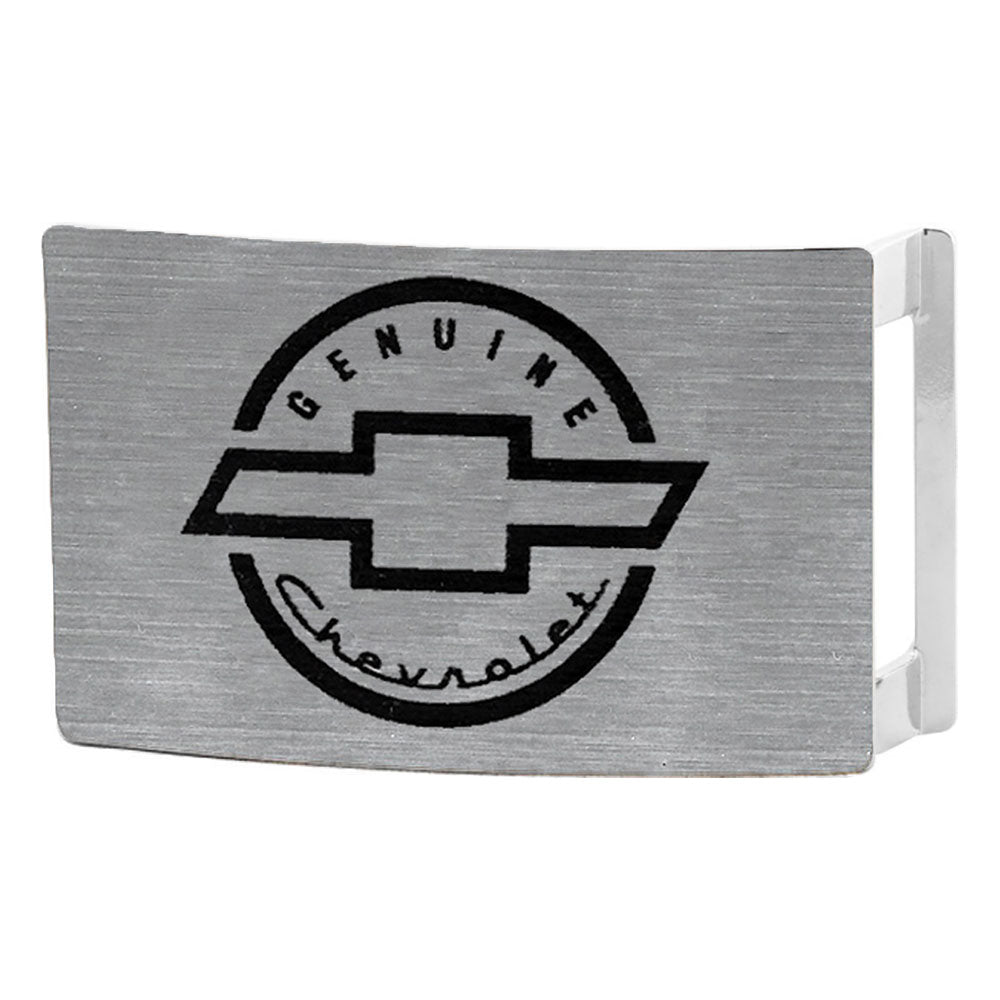 Genuine Chevrolet Rock Star Buckle - Brushed Silver/Black Belt Buckles GM General Motors