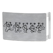Dancing Bears Rock Star Buckle - Brushed Silver Belt Buckles Grateful Dead