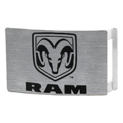 Ram Rock Star Buckle - Brushed Silver Black Belt Buckles Ram